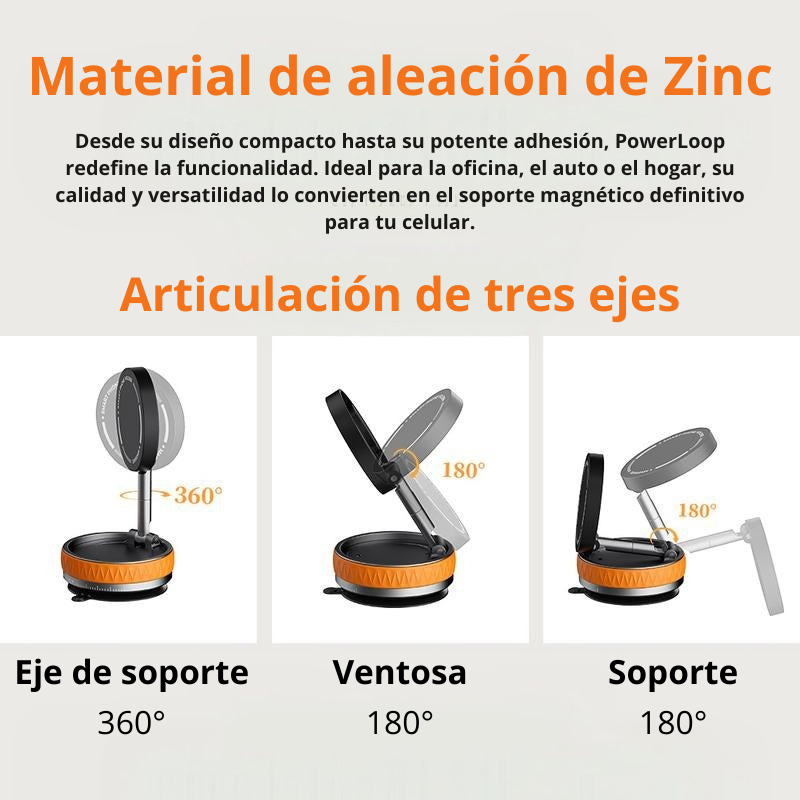 PowerLoop 🧲 Soporte magnético para teléfono celular portátil - Envio Totalmente Gratuito.